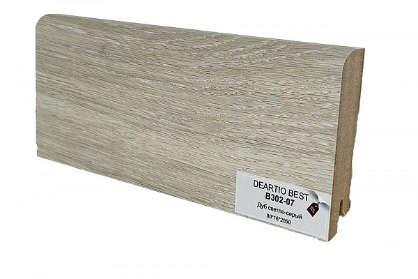 Плинтус напольный MDF DeArtio B302-07 Дуб светло-серый